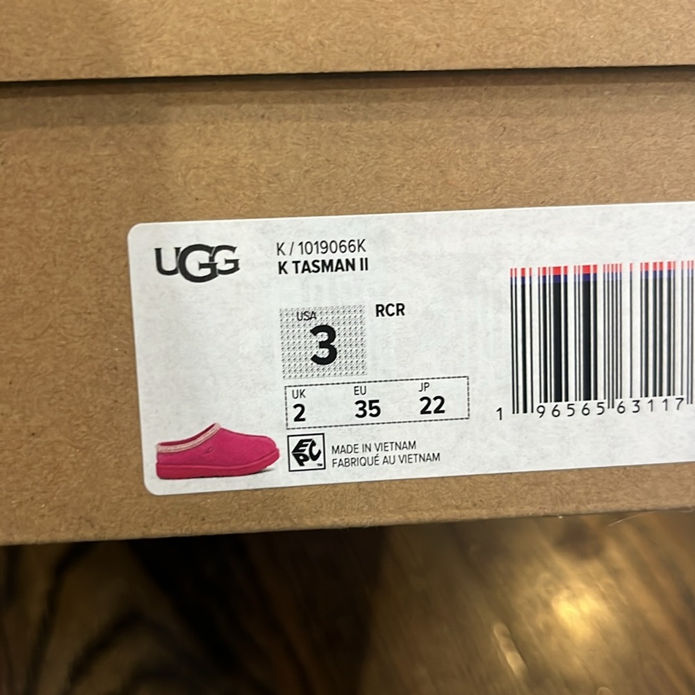 Ugg Tasman II slipper pink girls size 3 - Picture 9 of 9